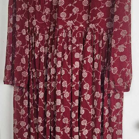 Shein Curve Plus Allover Floral Print Stand Neck Lantern Sleeve mesh dress, 3XL - Picture 13 of 13